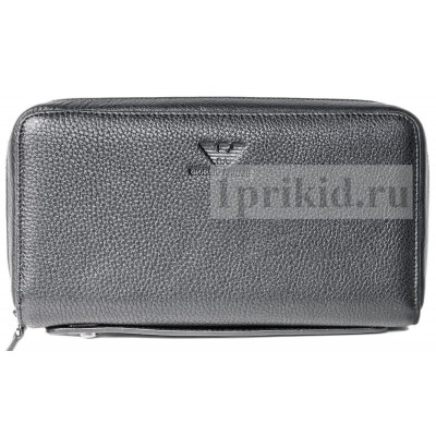 Клатч Armani мужской чёрный натуральная кожа 21x4x12см/3728