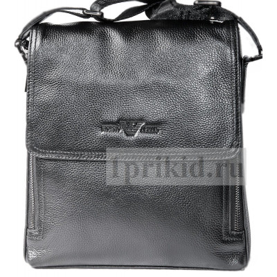 Сумка мужская G.ARMANI натуральная кожа 24x5x28см/8922 цвет чёрный