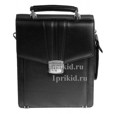 Albatross мужская барсетка натуральная кожа цвет чёрный 22x11x27см/5569