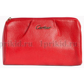 CARTIER(Картье) Косметичка натуральная кожа цвет красный 19x6x12см/76301