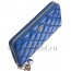 CHANEL(Шанель) кошелек модный женский синий натуральная кожа 20x2x10см/48921