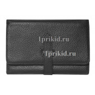 HERMES кошелёк женский чёрный натуральная кожа 15x10см/0517