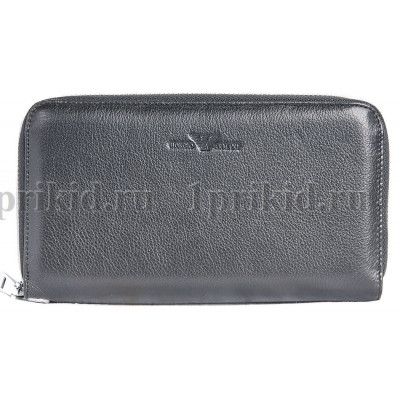 Кошелек ARMANI (Армани) мужской чёрный натуральная кожа 19x2x10см/47897