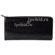 Кошелёк CHANEL женский чёрный натуральная кожа 24x12см/6754