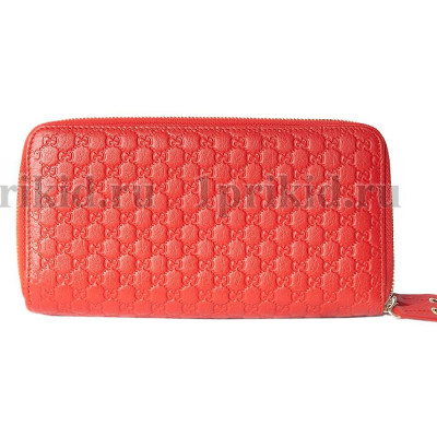 Кошелек GUCCI женский красный натуральная кожа 20x4x10см/89545