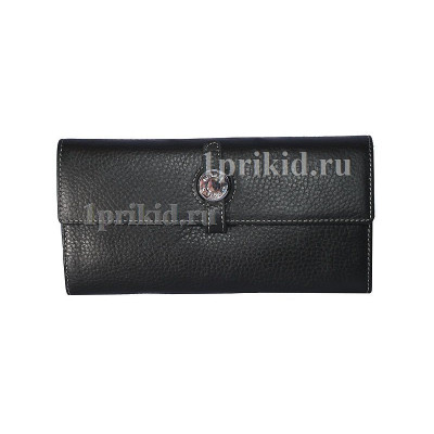 Кошелёк Hermes мужской чёрный натуральная кожа 19x10см/05115