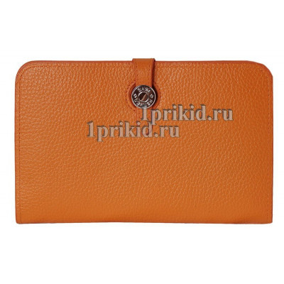 Кошелёк Hermes женский оранжевый натуральная кожа 20x12см/0572