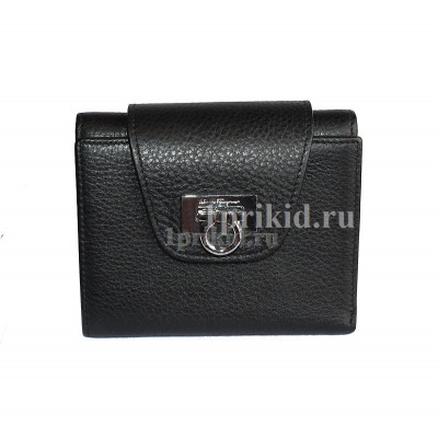 Кошелёк Salvatore Ferragamo Black женский чёрный натуральная кожа 10x11см/9984