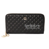 Кошелёк CHANEL женский чёрный натуральная кожа 20x10см/7696