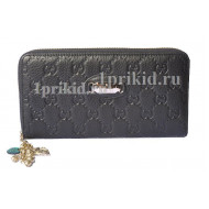 Кошелёк GUCCI женский чёрный натуральная кожа 20x10см/8404