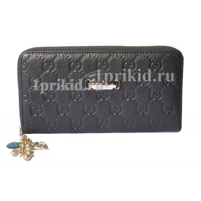 Кошелёк GUCCI женский чёрный натуральная кожа 20x10см/8404