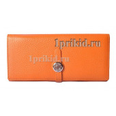 Кошелёк Hermes женский оранжевый натуральная кожа 19xсм/0514