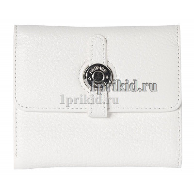 Кошелёк Hermes женский белый натуральная кожа 10x11см/0536