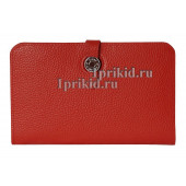 Кошелёк Hermes женский красный натуральная кожа 20x12см/0578