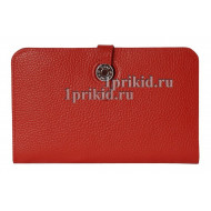 Кошелёк Hermes женский красный натуральная кожа 20x12см/0578