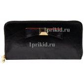 Кошелёк кожаный MIU MIU женский чёрный натуральная кожа 19x10см/6586