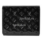 Кошелёк LOUIS VUITTON женский чёрный натуральная кожа 10x11см/8599