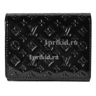 Кошелёк LOUIS VUITTON женский чёрный натуральная кожа 10x11см/8599