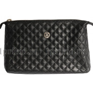 Косметичка CHANEL натуральная кожа цвет чёрный 20x12xсм/43529