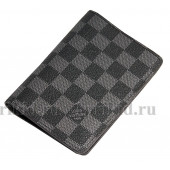 LOUIS VUITTON (луис витон) обложка натуральная кожа цвет чёрный 10x14см/46750