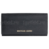 MICHAEL KORS (Майкл Корс) кошелек женский чёрный натуральная кожа 19x10см/54635