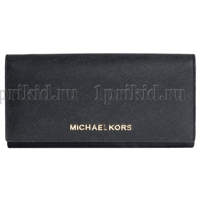 MICHAEL KORS (Майкл Корс) кошелек женский чёрный натуральная кожа 19x10см/54635