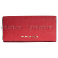 MICHAEL KORS (Майкл Корс) кошелек женский красный натуральная кожа 19x10см/54647