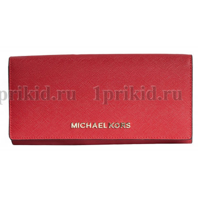 MICHAEL KORS (Майкл Корс) кошелек женский красный натуральная кожа 19x10см/54647