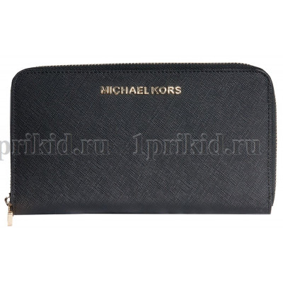 MICHAEL KORS (Майкл Корс) кошелек женский чёрный натуральная кожа 19x2x10см/54677