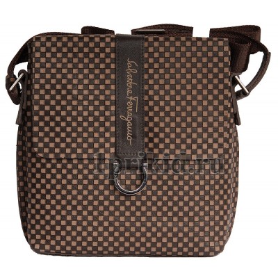 Мужская сумка Salvatore Ferragamo натуральная кожа 22x26см/3105 цвет коричневый