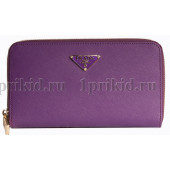 PRADA(Прада) Кошелек женский фиолетовый натуральная кожа 19x2x10см/67014