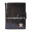 Визитница Chanel натуральная кожа цвет чёрный 8x10см/0199