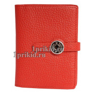 Женский кошелёк Hermes Red женский красный натуральная кожа 11x15см/03317