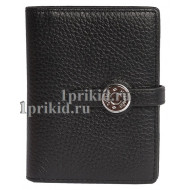 Кошелёк Hermes мужской чёрный натуральная кожа 19x10см/05115