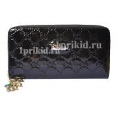 Женский кошелёк GUCCI женский чёрный натуральная кожа 20x10см/8405