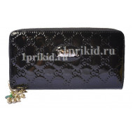 Женский кошелёк GUCCI женский чёрный натуральная кожа 20x10см/8405